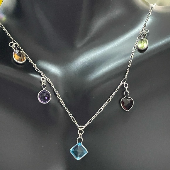 Multi colored gemstone necklace - Picture 5 of 6